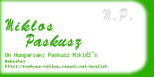 miklos paskusz business card